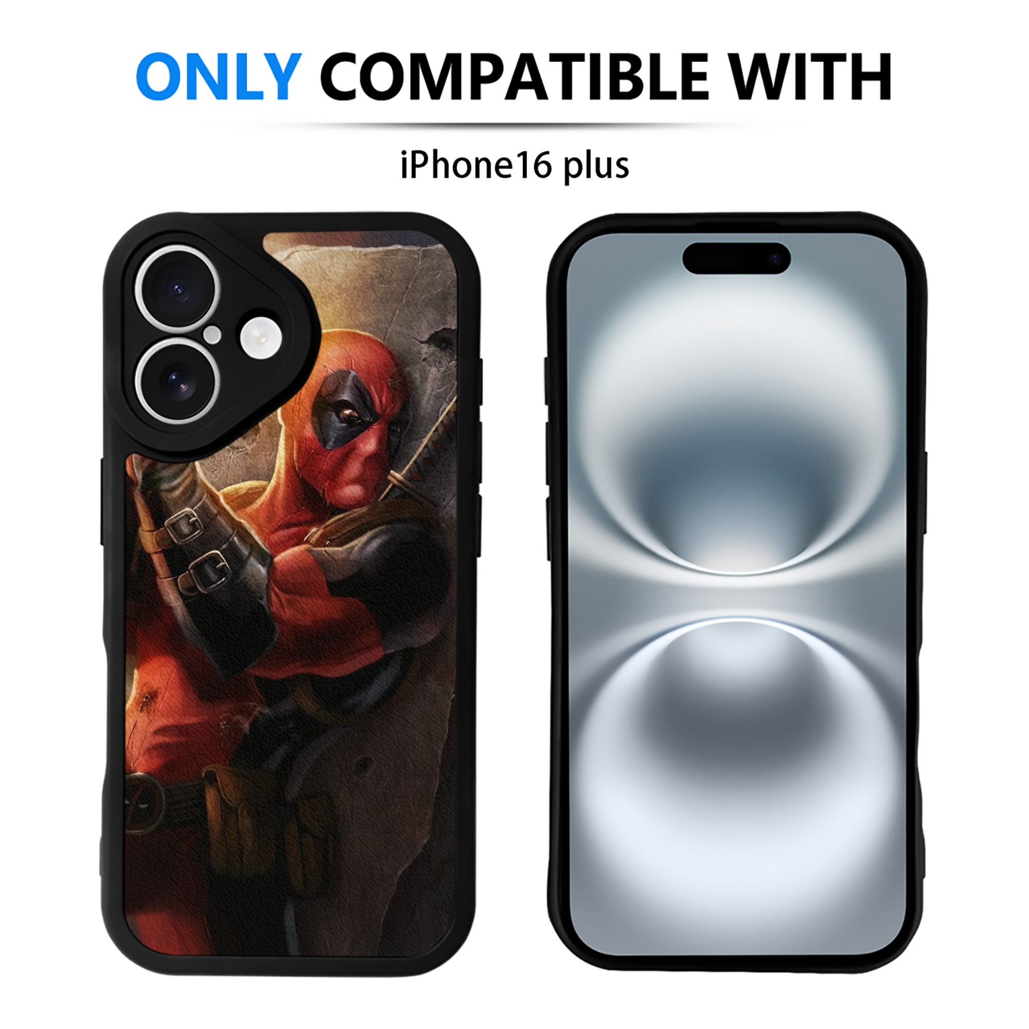 （画像用） Deadpool デッドプール 【iPhone 16シリーズ対応】シリコンスマホケース（レザー調） 材質：シリコン